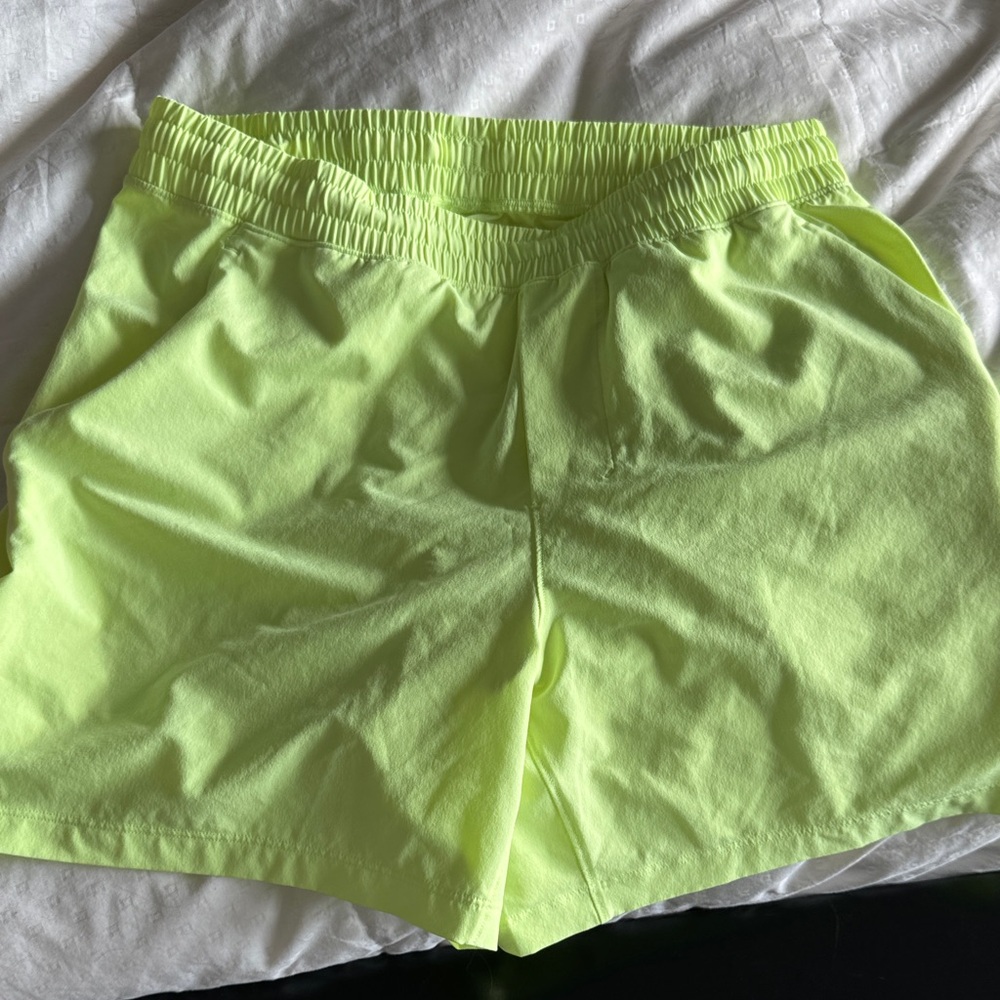 Lululemon Athletica Neon Yellow Men's Athletic Shorts